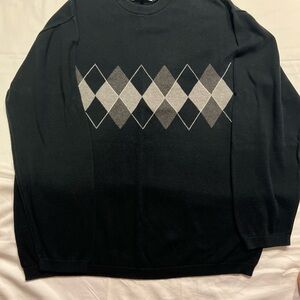 Casual Black, Gray and White Mens Sweater